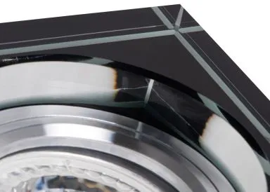 Kanlux Premium Einbaurahmen schwarzes Kristallglas - Eckig - Schnellspannkopf - tief Morta B