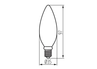 KANLUX Extreme Filament LED-Leuchtmittel XLED EX C35 E14 3.8 Watt warmweiss