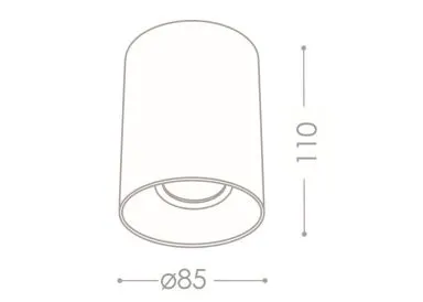 Kanlux Aluminium Aufbdownlight RITI schwarz/schwarz GU10