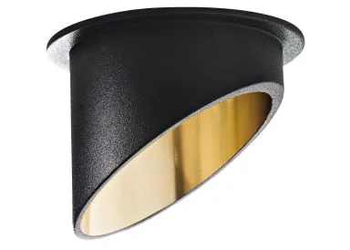 Kanlux Einbaustrahler SPAG C schwarz rund abgeschrägt innen gold