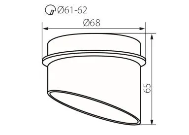 Kanlux Einbaustrahler SPAG C schwarz rund abgeschrägt innen gold