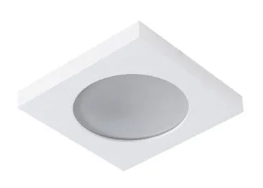 Kanlux Einbaustrahler FLINI weiss matt eckig für Feuchträume IP44, mattes Frontglas