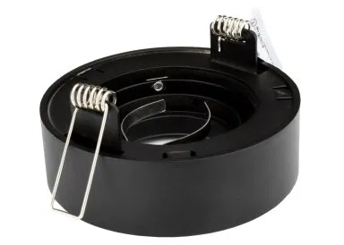 LED Einbaustrahler Set GU10 Aluminium rund schwarz matt mit Marken LED Spot LC Light 5 Watt Milchglas