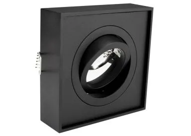 LED Einbaustrahler Set GU10 Aluminium eckig schwarz matt mit Marken LED Spot LC Light 5 Watt Milchglas