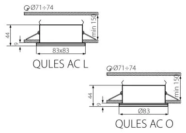 Kanlux Einbaustrahler QULES weiß rund für Feuchträume IP44, mattes Frontglas