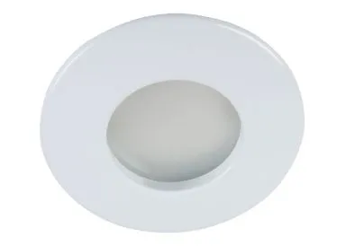 Kanlux Einbaustrahler QULES weiß rund für Feuchträume IP44, mattes Frontglas