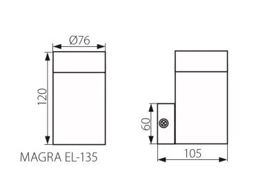Kanlux Außenleuchte MAGRA EL-135 Rund Down Aluminium Druckguss GU10