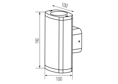 Kanlux Außenleuchte Wandleuchte ZEVI EL 2GU10 G graphit 2 x GU10 Up&Down