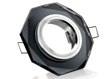 Einbaurahmen schwarzes Kristallglas - 8eck - Schnellspannkopf - flach