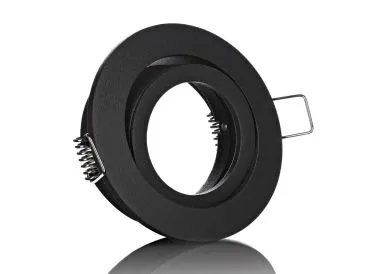 Druckguss Einbaustrahler schwarz matt - schwenkbar - Bajonettverschluss