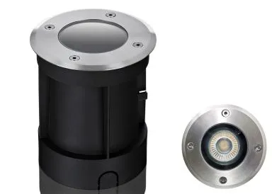 Boden LED Einbaustrahler Set IP67 rund mit Premium GU10 LED Spot Kanlux IQ-LED 5 Watt