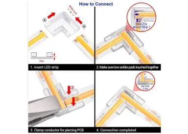 LED Band Eckverbindungsklemme für COB und SMD 8mm