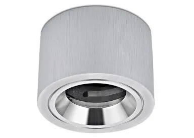 Aluminium Aufbaustrahler gebürstet rund BiColor kurz vertieft