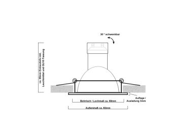 Druckguss Einbaustrahler weiß matt- schwenkbar - Bajonettverschluss