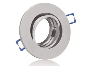 Einbaurahmen aus Aluminium chrom glänzend rund Klickverschluss geeignet auch für Spanndecken