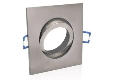 LED Einbaustrahler Set mit Marken GU10 LED Spot ChiliTec 5 Watt Alu-Druckguß Eckig Klickverschluß