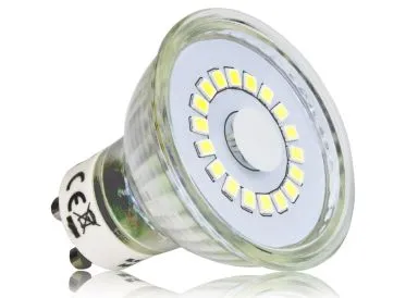 LC Light Glas SMD GU10 Strahler 5 Watt 230 V mit Klarglasabdeckung warmweiß