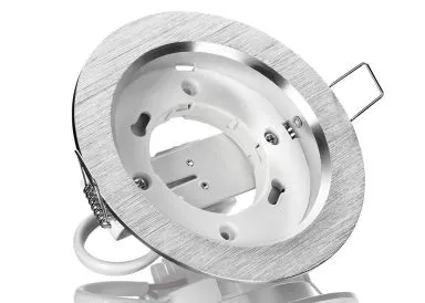 GX53 LED Einbauleuchten Set flach Aluminium gebürstet rund mit LED GX53 Markenlampe von LC Light 6w CCT dimmbar