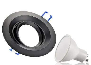 LED Einbaustrahler Set GU10 Aluminium rund schwarz matt mit Marken LED Spot Kanlux TOMIV2 7 Watt