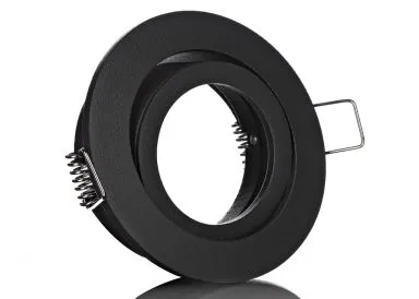 LED Einbaustrahler Set extra flach mit Marken Flat LED Spot LcLight 5 Watt Keramik Schwarz Rund Dimmbar 40 Watt Ersatz