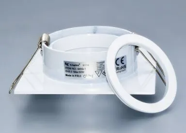 Druckguss Einbaustrahler weiß matt eckig - schwenkbar - Klickverschluss