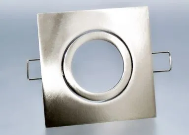 Druckguss Einbaustrahler eisengebürstet eckig - schwenkbar - Klickverschluss