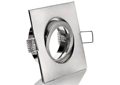 Druckguss Einbaustrahler eisengebürstet eckig - schwenkbar - Klickverschluss