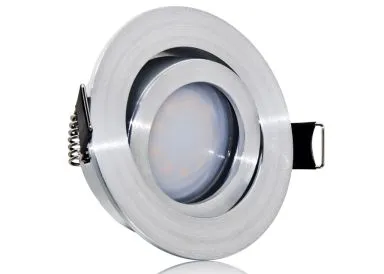 LED Einbaustrahler Set extra flach mit Marken Flat LED Spot McShine 5 Watt Aluminium Feinschliff Rund Dimmbar 40 Watt Ersatz