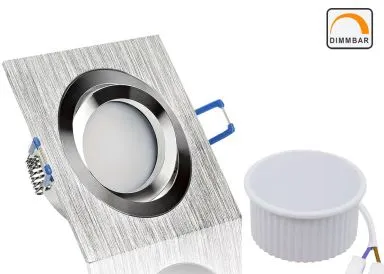 LED Einbaustrahler Set extra flach mit Marken Flat LED Spot McShine 5 Watt Aluminium BiColor Eckig Dimmbar 40 Watt Ersatz