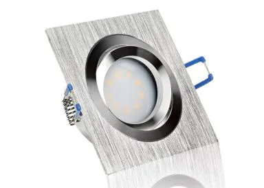 LED Einbaustrahler Set extra flach mit Marken Flat LED Spot McShine 5 Watt Aluminium BiColor Eckig Dimmbar 40 Watt Ersatz