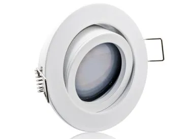 LED Einbaustrahler Set extra flach mit Marken Flat LED Spot McShine 5 Watt Alu-Druckguß Rund weiß Klickverschluß Dimmbar 40 Watt Ersatz