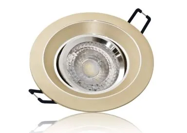 LED Einbaustrahler Set GU10 Aluminium rund gold matt mit Marken LED Spot Kanlux TOMIV2 7 Watt