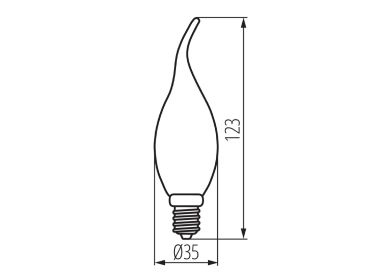 KANLUX Filament LED-Leuchtmittel Flamme XLED C35F E14 5-9W-NW neutralweiss