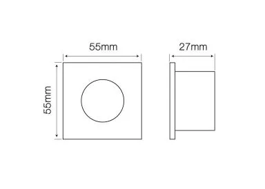 Aluminium Einbaustrahler schwarz matt IP44 Feuchtraum MR11 / GU4 eckig
