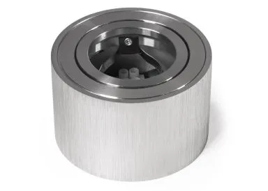 Aluminium Aufbaustrahler gebürstet rund kurz Aluminium BiColor fuer LED Module Mc Shine