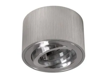 Aluminium Aufbaustrahler gebürstet rund kurz Aluminium BiColor fuer LED Module Mc Shine