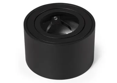 Aluminium Aufbaustrahler gebürstet rund kurz komplett schwarz fuer LED Module Mc Shine