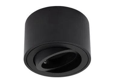 Aluminium Aufbaustrahler gebürstet rund kurz komplett schwarz fuer LED Module Mc Shine