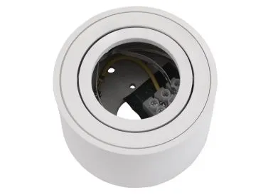Aluminium Aufbaustrahler gebürstet rund kurz komplett weiss fuer LED Module Mc Shine
