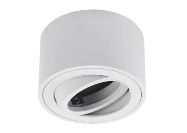 Aluminium Aufbaustrahler gebürstet rund kurz komplett weiss fuer LED Module Mc Shine