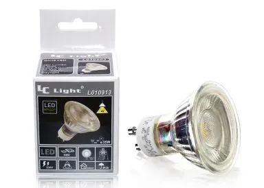 LED Einbaustrahler Set dimmbar mit Marken GU10 LED Spot LC Light 5 Watt schwarzes Kristallglas rund 35 Watt Ersatz