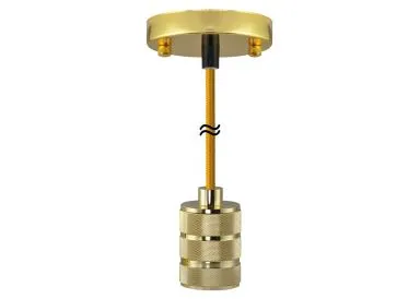 Pendelleuchte CHICAGO Gold - E27 - 2m - Textilkabel goldfarben