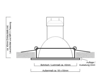 Feuchtraum LED Einbaustrahler Set IP44 MR11 35mm Druckguß gebürstet rund mit Marken LED Spot Bioledex Helso 4 Watt 12V