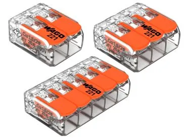 WAGO Montageklemmen Compact alle Leiterarten - 2, 3 oder 5 Klemmstellen - max. 4m2