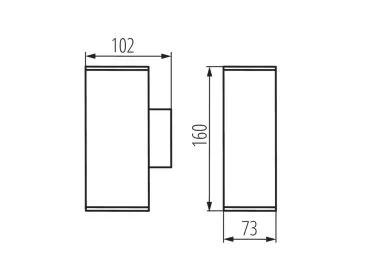 Kanlux Wandleuchte Außenbereich GORI EL 235 D Aluminium GU10
