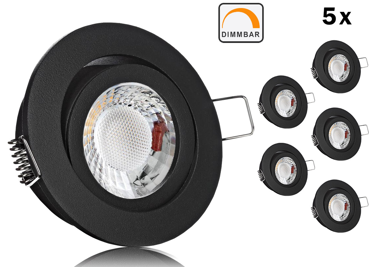 5x LED Einbaustrahler Dimmbar Einbau-Leuchten