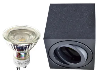 LED Aufbaustrahler Set Würfel Cube Aluminium gebürstet komplett schwarz mit...