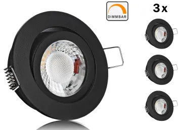 3er LED Einbaustrahler Set extra flach mit Marken Flat LED Spot LcLight 5...