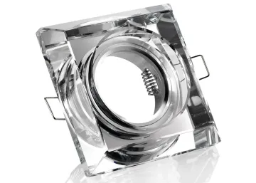 Einbaurahmen klares Kristallglas - 4eckig - Schnellspannkopf - vertieft