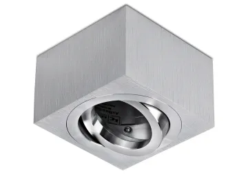 Aluminium Aufbaustrahler gebürstet eckig BiColor kurz